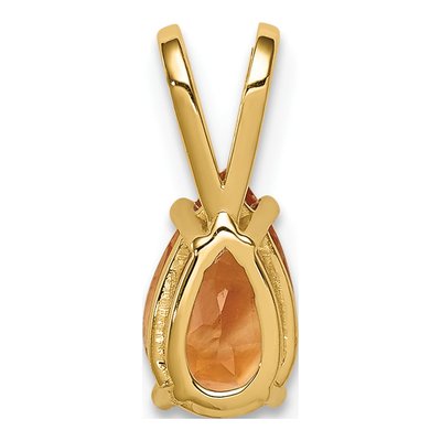14K Yellow Gold Citrine Pear Pendant – view 3
