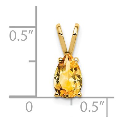 14K Yellow Gold Citrine Pear Pendant – view 4