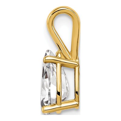 14K Yellow Gold CZ Pear Pendant – view 2