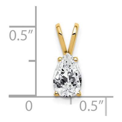 14K Yellow Gold CZ Pear Pendant – view 3