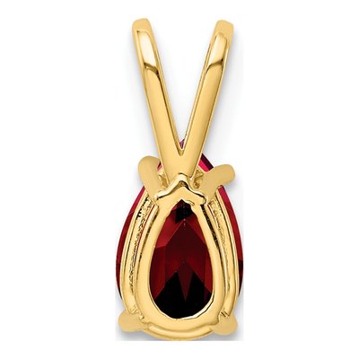 14K Yellow Gold Garnet Pear Pendant – view 4