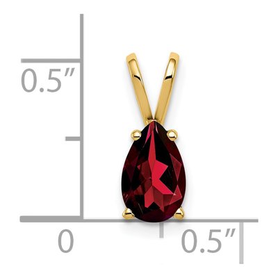 14K Yellow Gold Garnet Pear Pendant – view 5