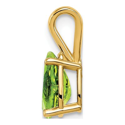 14K Yellow Gold Peridot Pear Pendant – view 2