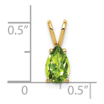 14K Yellow Gold Peridot Pear Pendant – view 3