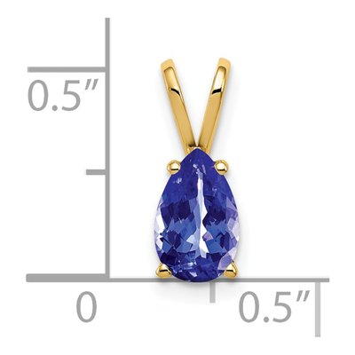 14K Yellow Gold Tanzanite Pear Pendant – view 2