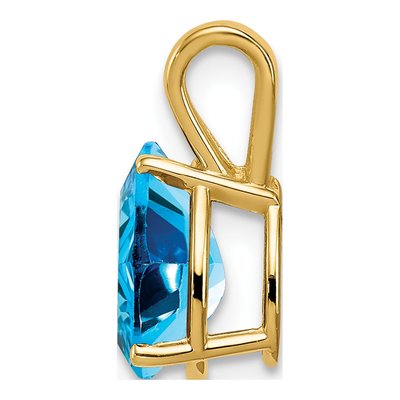 14K Yellow Gold Swiss Blue Topaz Pear Pendant – view 2