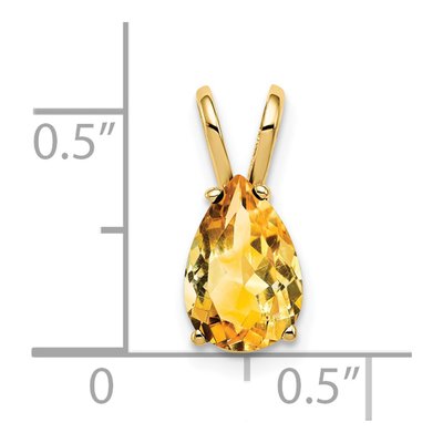 14K Yellow Gold Citrine Pear Pendant – view 3