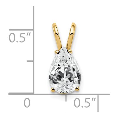 14K Yellow Gold CZ Pear Pendant – view 3
