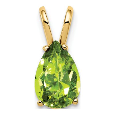 14K Yellow Gold Peridot Pear Pendant