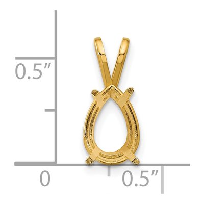 14K Yellow Gold Pear Pendant Mounting – view 4
