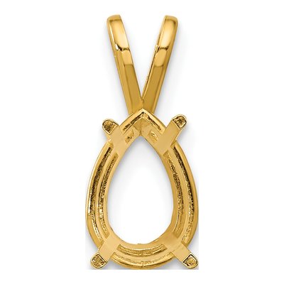 14K Yellow Gold Pear Pendant Mounting