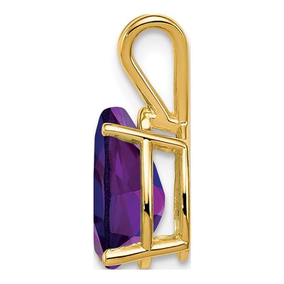 14K Yellow Gold Amethyst Pear Pendant – view 2