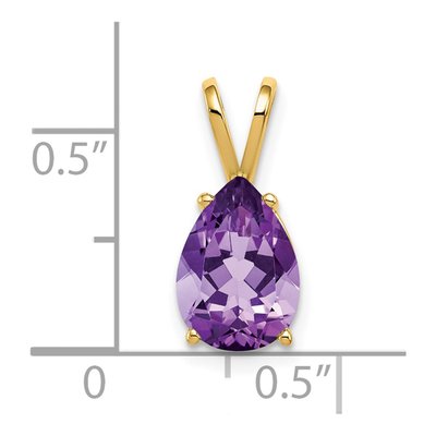 14K Yellow Gold Amethyst Pear Pendant – view 3