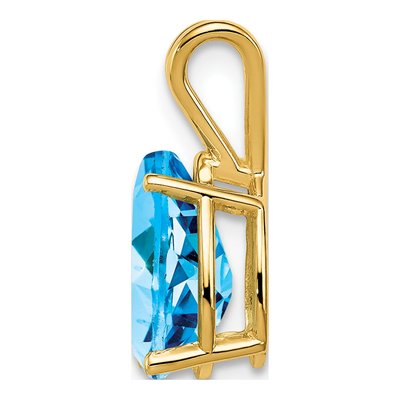 14K Yellow Gold Swiss Blue Topaz Pear Pendant – view 2