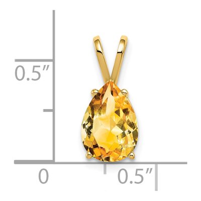 14K Yellow Gold Citrine Pear Pendant – view 3