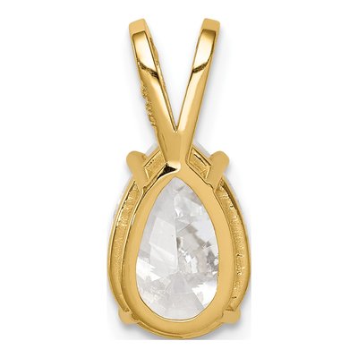 14K Yellow Gold CZ Pear Pendant – view 3