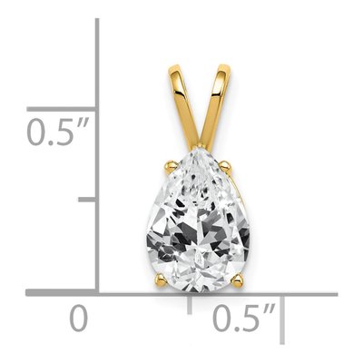 14K Yellow Gold CZ Pear Pendant – view 4