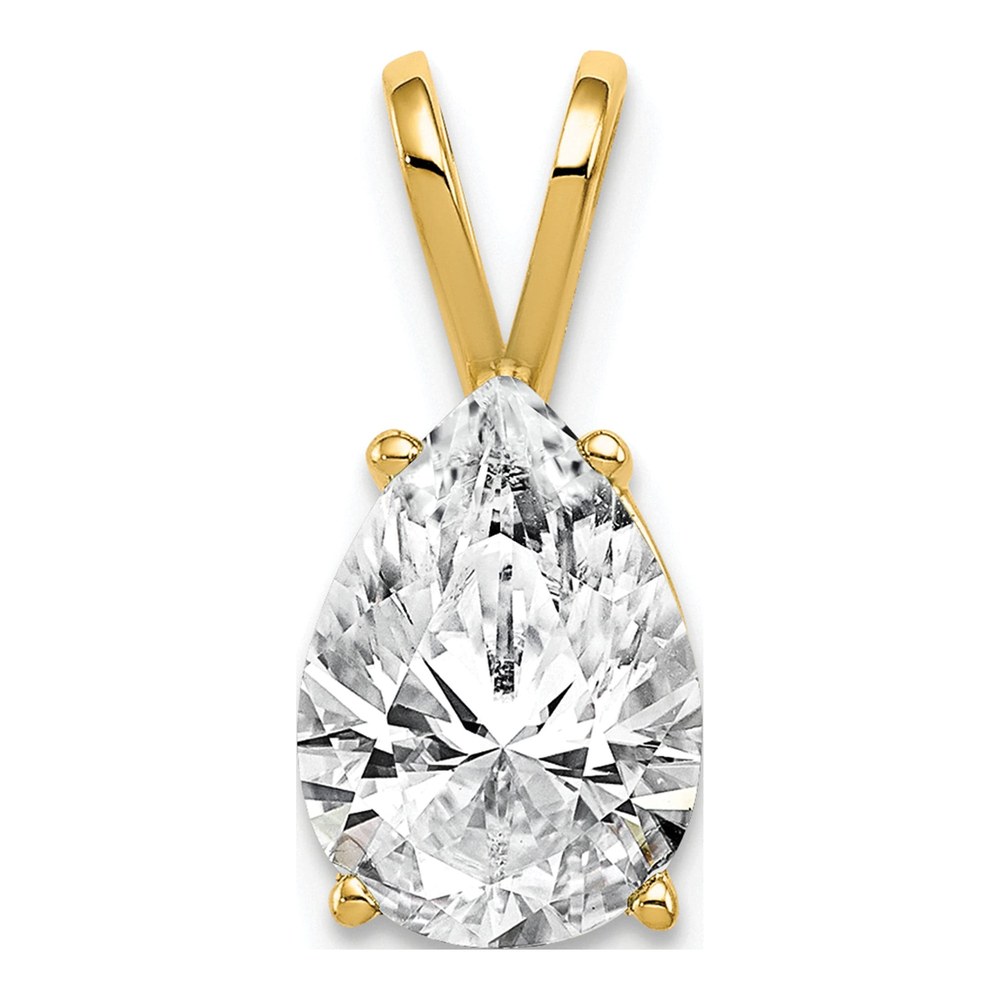 14K Yellow Gold CZ Pear Pendant