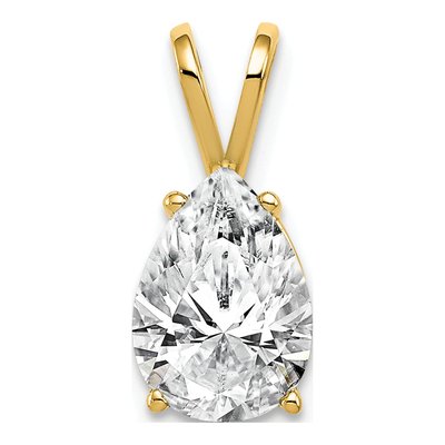 14K Yellow Gold CZ Pear Pendant