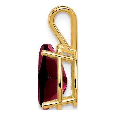 14K Yellow Gold Garnet Pear Pendant – view 3