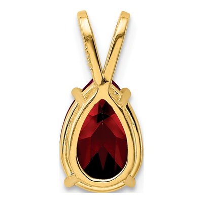 14K Yellow Gold Garnet Pear Pendant – view 4