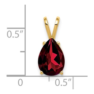 14K Yellow Gold Garnet Pear Pendant – view 5