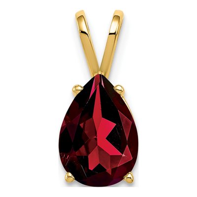 14K Yellow Gold Garnet Pear Pendant