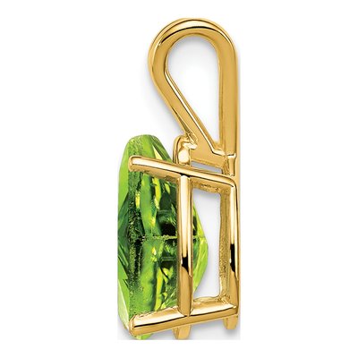 14K Yellow Gold Peridot Pear Pendant – view 3