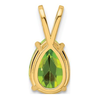 14K Yellow Gold Peridot Pear Pendant – view 4