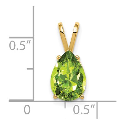 14K Yellow Gold Peridot Pear Pendant – view 5