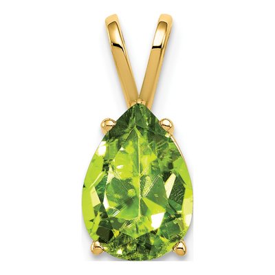 14K Yellow Gold Peridot Pear Pendant
