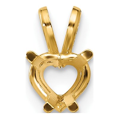 14K Yellow Gold Heart Pendant Mounting