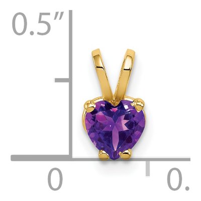 14K Yellow Gold Amethyst Heart Pendant – view 3