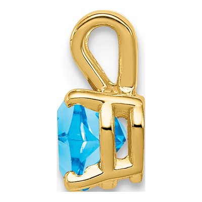 14K Yellow Gold Swiss Blue Topaz Heart Pendant – view 3