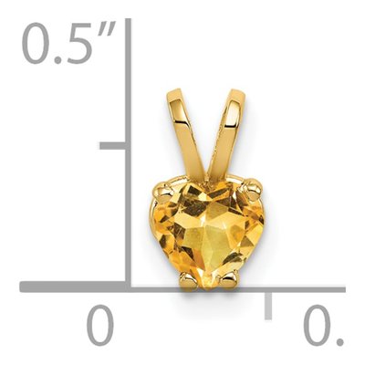 14K Yellow Gold Citrine Heart Pendant – view 5