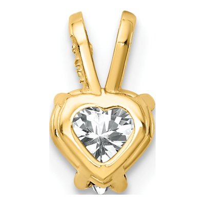 14K Yellow Gold CZ Heart Pendant – view 4