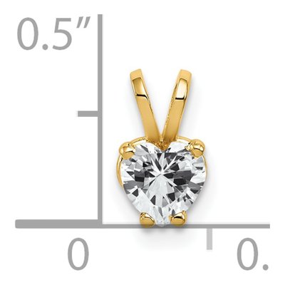 14K Yellow Gold CZ Heart Pendant – view 5