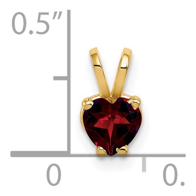 14K Yellow Gold Garnet Heart Pendant – view 5