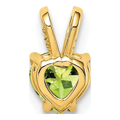 14K Yellow Gold Peridot Heart Pendant – view 3