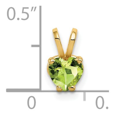 14K Yellow Gold Peridot Heart Pendant – view 4