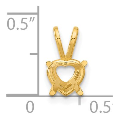 14K Yellow Gold Heart Pendant Mounting – view 4