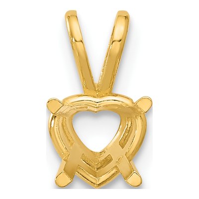 14K Yellow Gold Heart Pendant Mounting