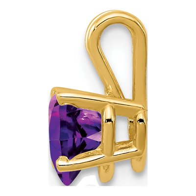 14K Yellow Gold Amethyst Heart Pendant – view 2
