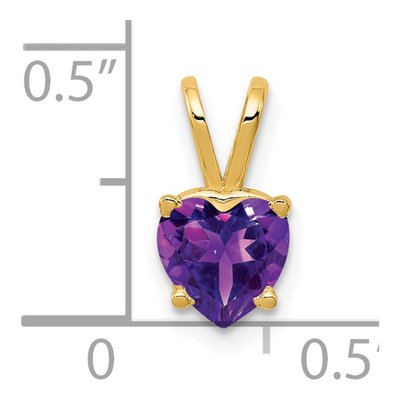 14K Yellow Gold Amethyst Heart Pendant – view 4