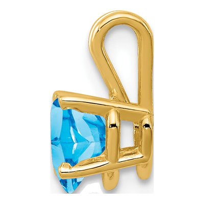 14K Yellow Gold Swiss Blue Topaz Heart Pendant – view 2