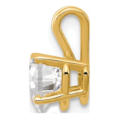 14K Yellow Gold CZ Heart Pendant – view 3