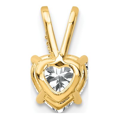 14K Yellow Gold CZ Heart Pendant – view 4