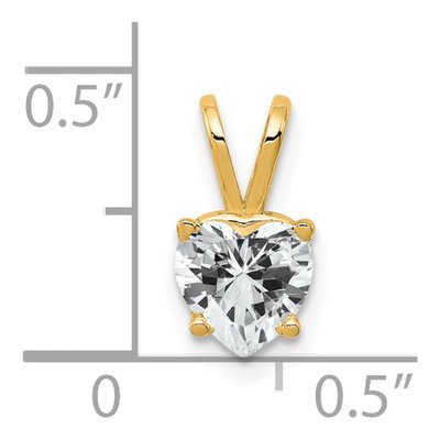 14K Yellow Gold CZ Heart Pendant – view 5