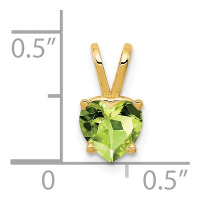 14K Yellow Gold Peridot Heart Pendant – view 3