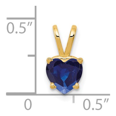14K Yellow Gold Sapphire Heart Pendant – view 2